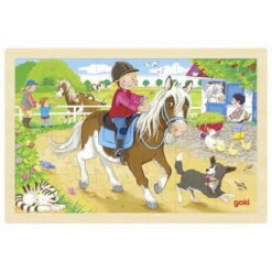 Einlegepuzzle Ponyhof Holz 24 Teile (goki)