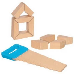 Säge Und Holzbausteine Mit Klettverbindung (goki 58377) -Spielzeug Welt Verkauf 58377 holzbausteine