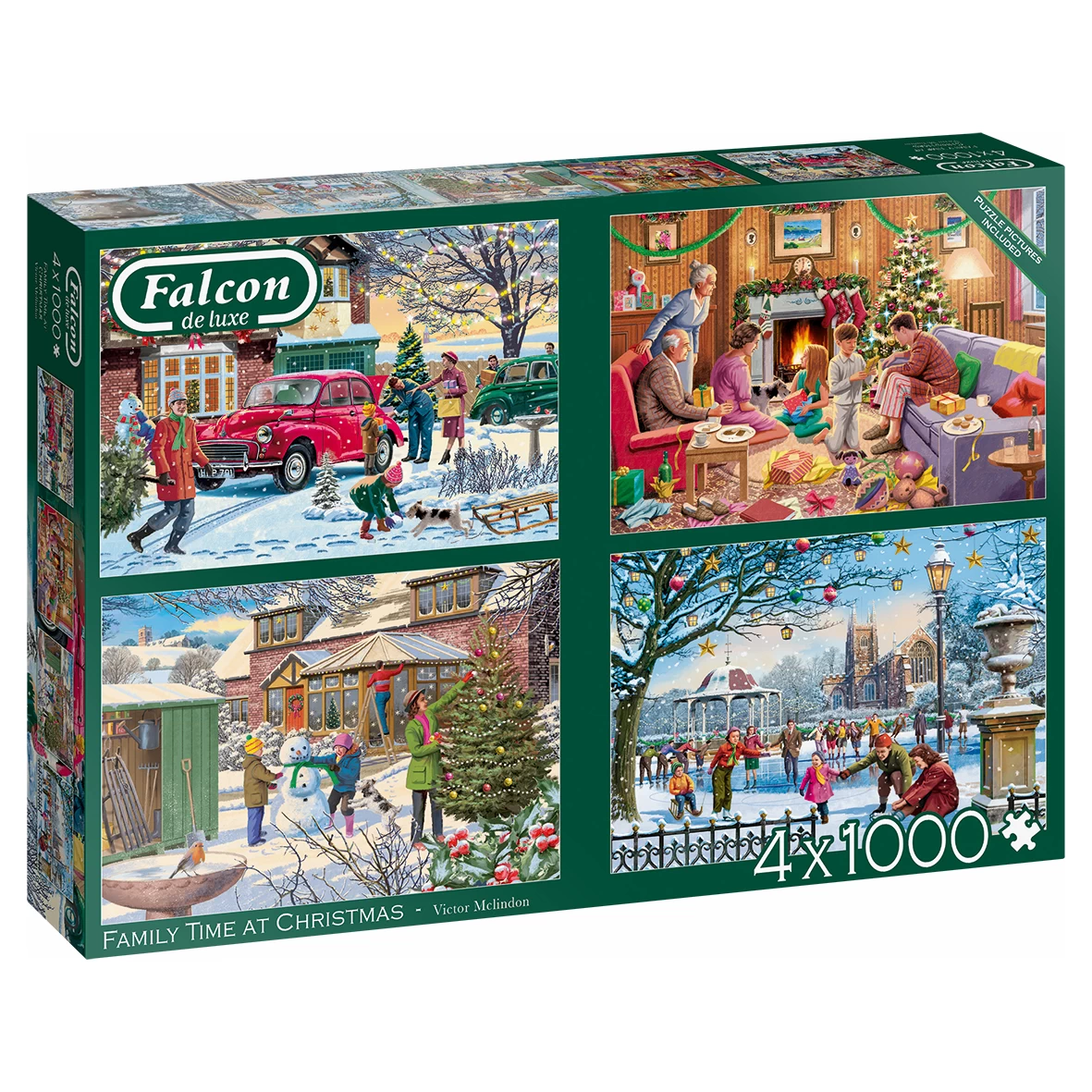 Puzzle - Family Time At Christmas (Falcon De Luxe) - 4x1000 Teile 1 Puzzle - Family Time At Christmas (Falcon De Luxe) - 4x1000 Teile