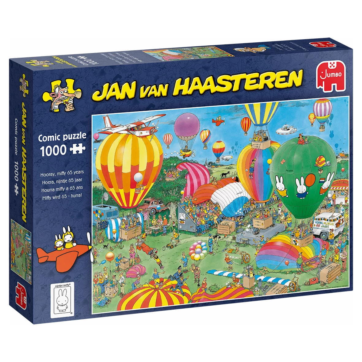 Jumbo Puzzle - Miffy Wird 65 - Hurra! (van Haasteren) - 1000 Teile 1 Jumbo Puzzle - Miffy Wird 65 - Hurra! (van Haasteren) - 1000 Teile