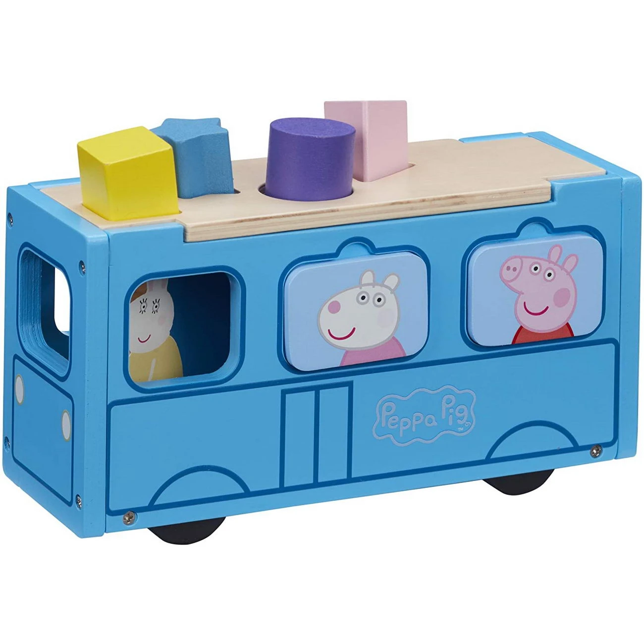 Peppa Pig Steckbox Schulbus Holz (Boti 37215) 1 Peppa Pig Steckbox Schulbus Holz (Boti 37215)