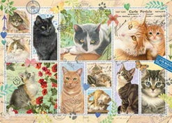 Jumbo Puzzle - Briefmarken Katzen (Francien Van Westering) - 1000 Teile