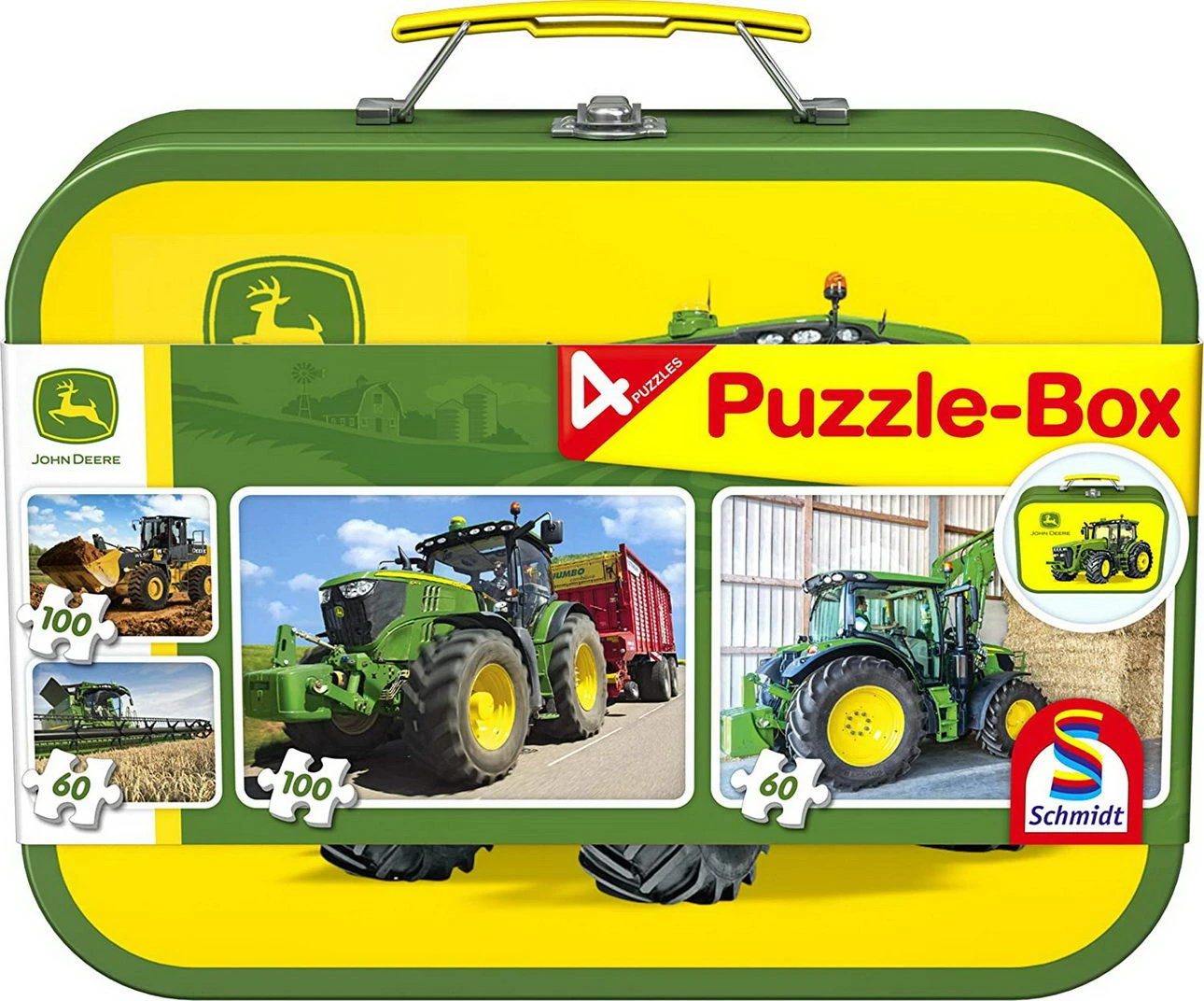 Puzzle Box - 4 John Deere Puzzle Im Metallkoffer (Schmidt 56497) 2 Puzzle Box - 4 John Deere Puzzle Im Metallkoffer (Schmidt 56497) – Bild 2