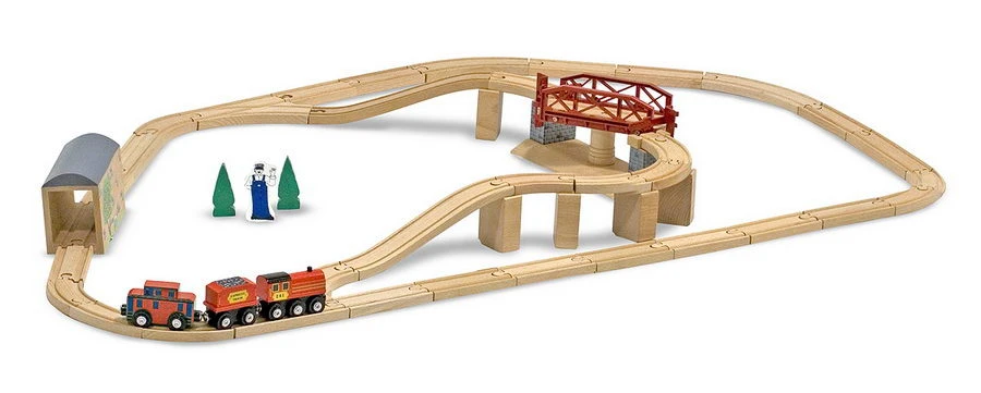 Melissa & Doug Holzeisenbahn Schwenkbrücke Set 1 Melissa & Doug Holzeisenbahn Schwenkbrücke Set